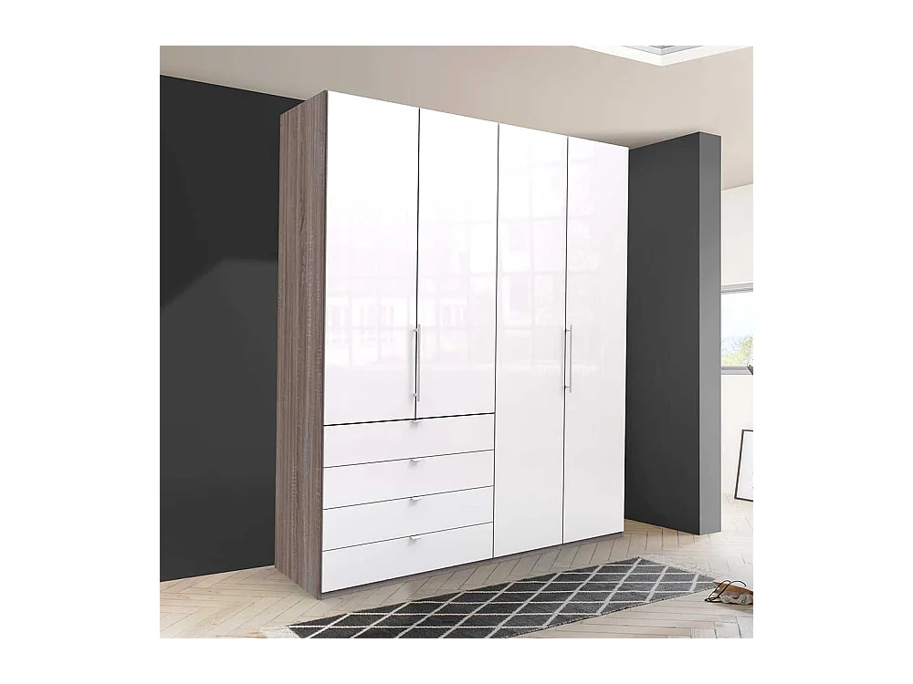 Moderner Jugend Kleiderschrank mit Falttüren vier Schubladen