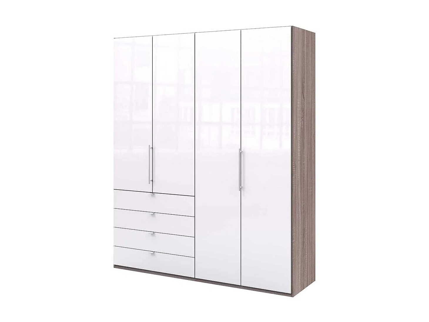 Moderner Jugend Kleiderschrank mit Falttüren vier Schubladen