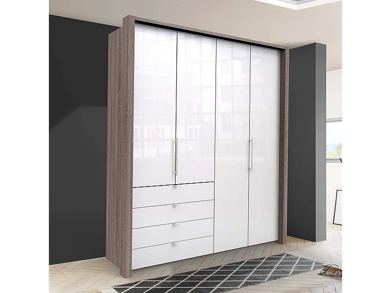 Moderner Jugend Kleiderschrank mit Falttüren vier Schubladen