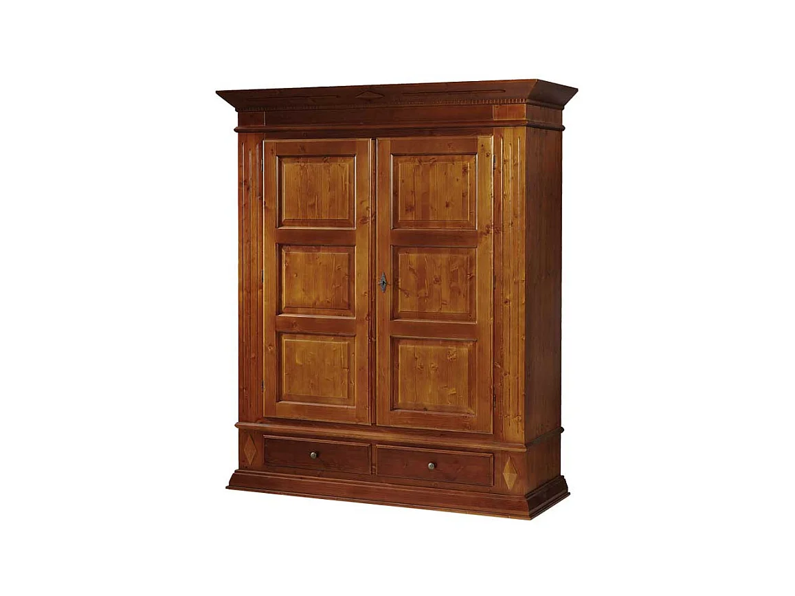 Schlafzimmer Kleiderschrank in Kirschbaumfarben Fichte Massivholz