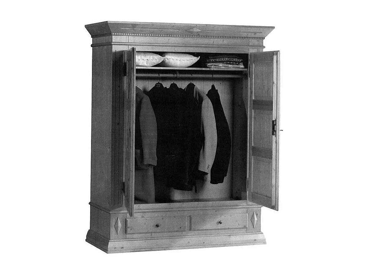 Schlafzimmer Kleiderschrank in Kirschbaumfarben Fichte Massivholz