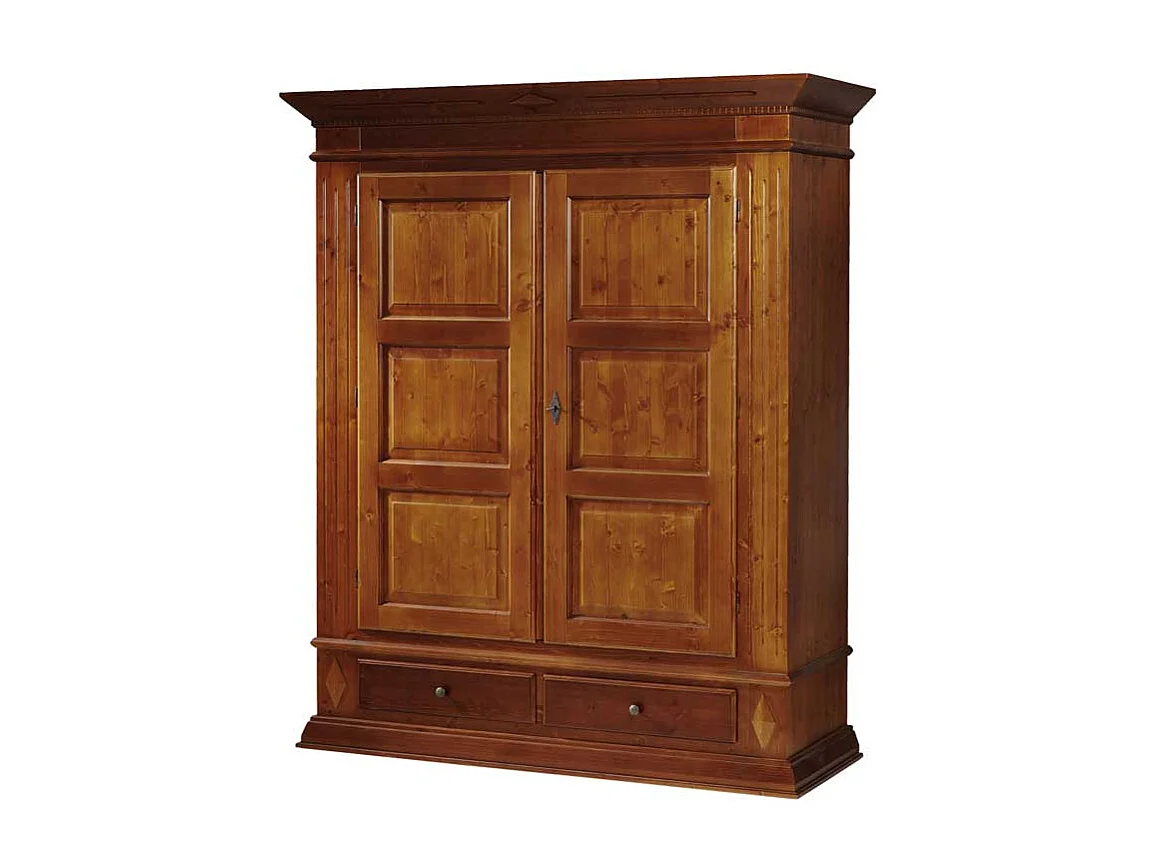 Schlafzimmer Kleiderschrank in Kirschbaumfarben Fichte Massivholz