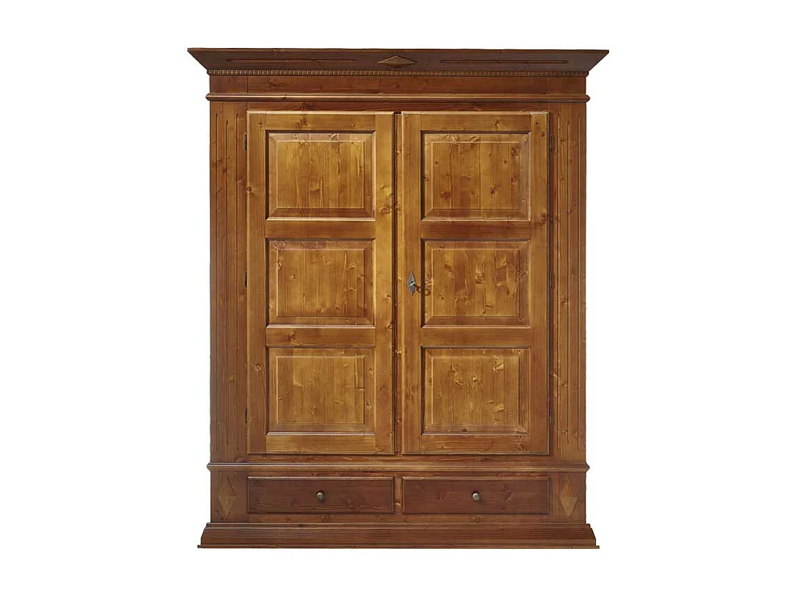 Schlafzimmer Kleiderschrank in Kirschbaumfarben Fichte Massivholz