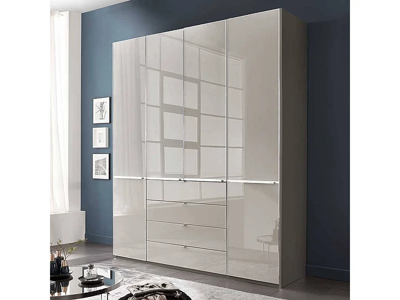 Drehtürschrank zweifarbig Kleiderschrank in modernem Design 216 cm hoch