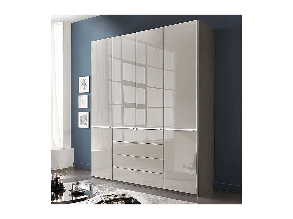 Drehtürschrank zweifarbig Kleiderschrank in modernem Design 216 cm hoch