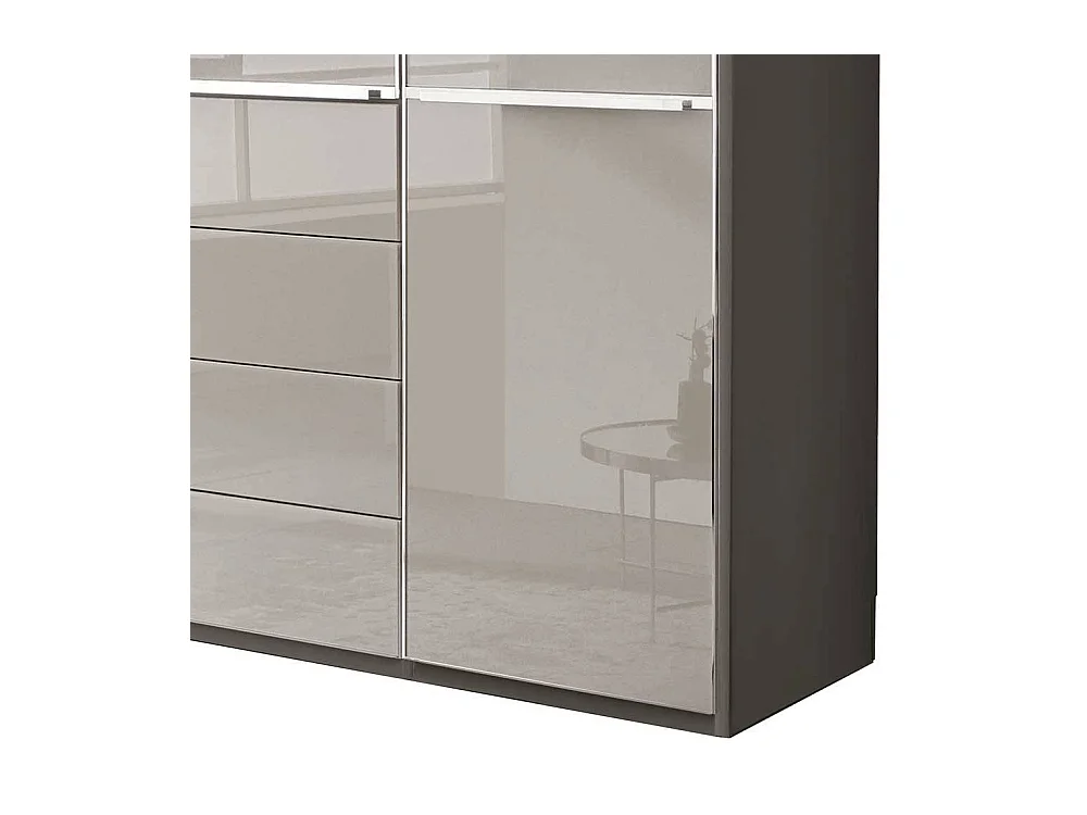 Drehtürschrank zweifarbig Kleiderschrank in modernem Design 216 cm hoch