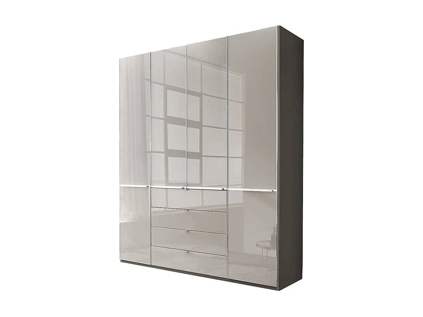 Drehtürschrank zweifarbig Kleiderschrank in modernem Design 216 cm hoch