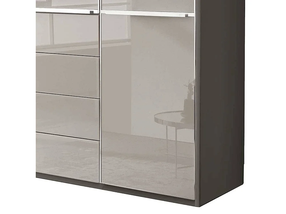 Drehtürschrank zweifarbig Kleiderschrank in modernem Design 216 cm hoch