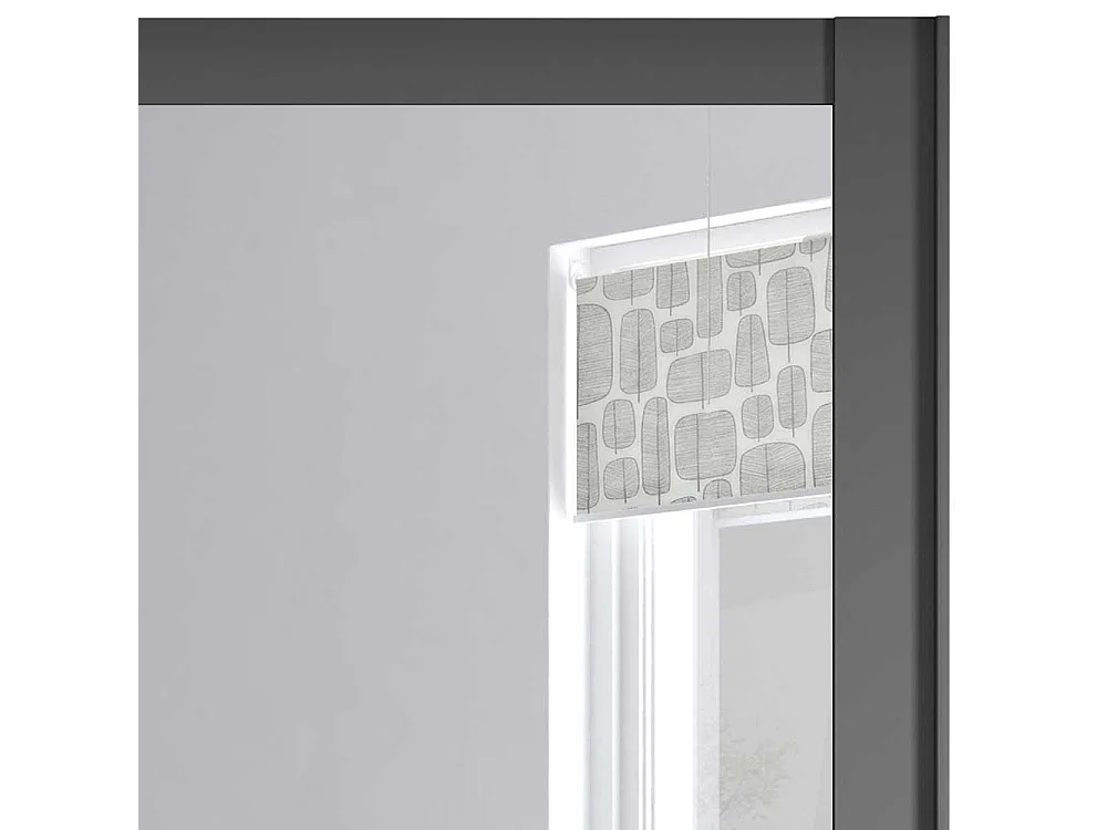 Gleittürenschrank Dunkelgrau mit Spiegel modernen Landhausstil