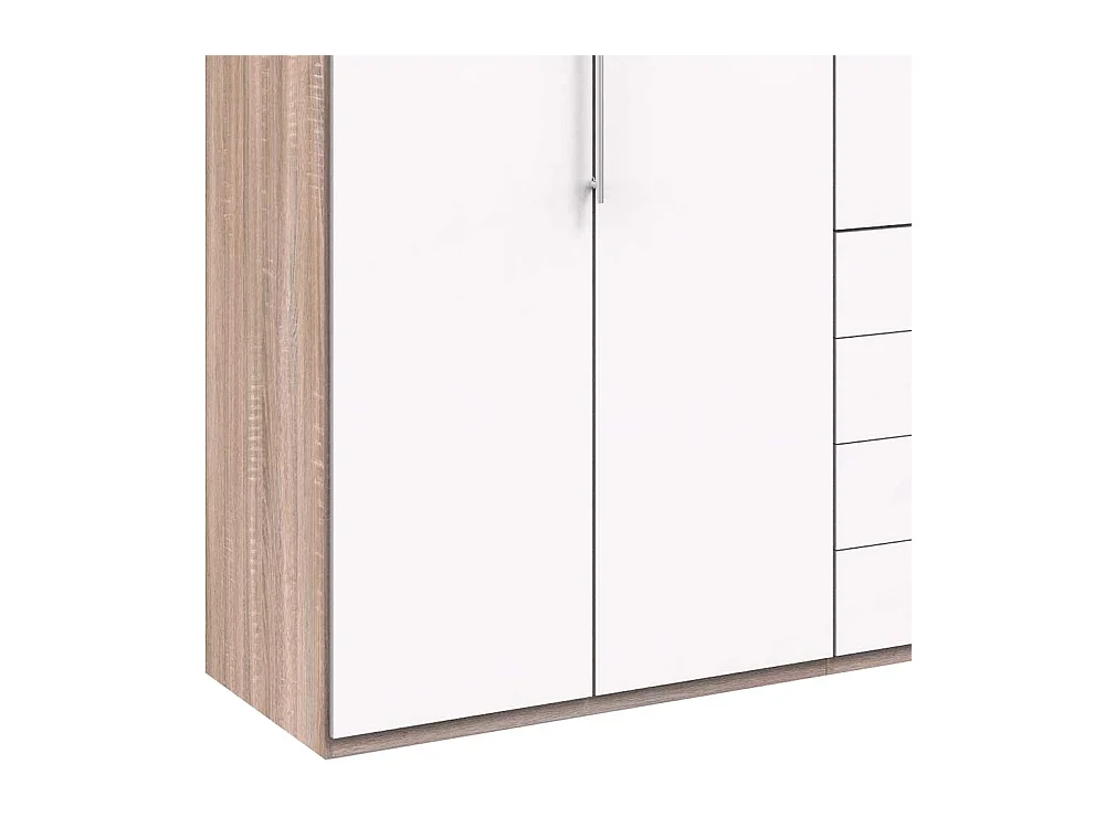 Kombi Kleiderschrank mit Falttüren und Schubladen Made in Germany