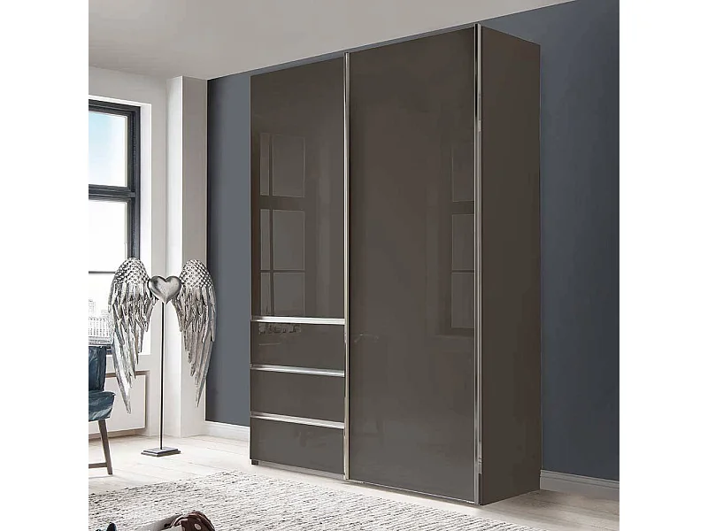 Kleiderschrank Jugendzimmer mit drei Schubladen modernem Design