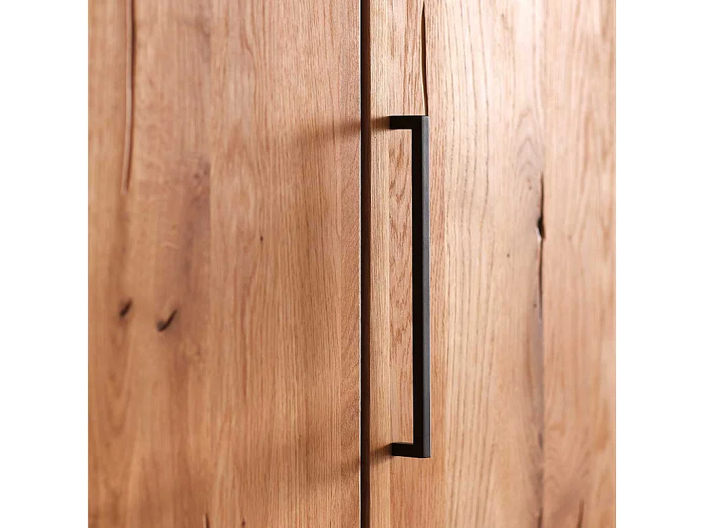 Schlafzimmerschrank mit 2 Falttüren Wildeiche Massivholz