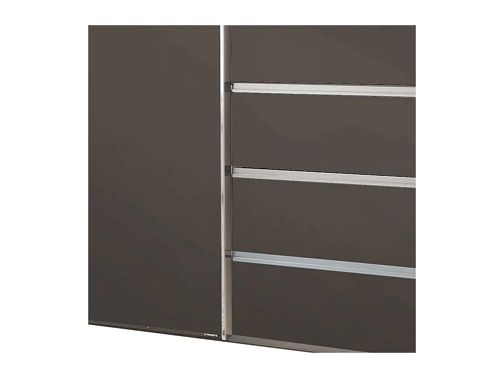 Gleittürenschrank braun modern mit sechs Schubladen Made in Germany