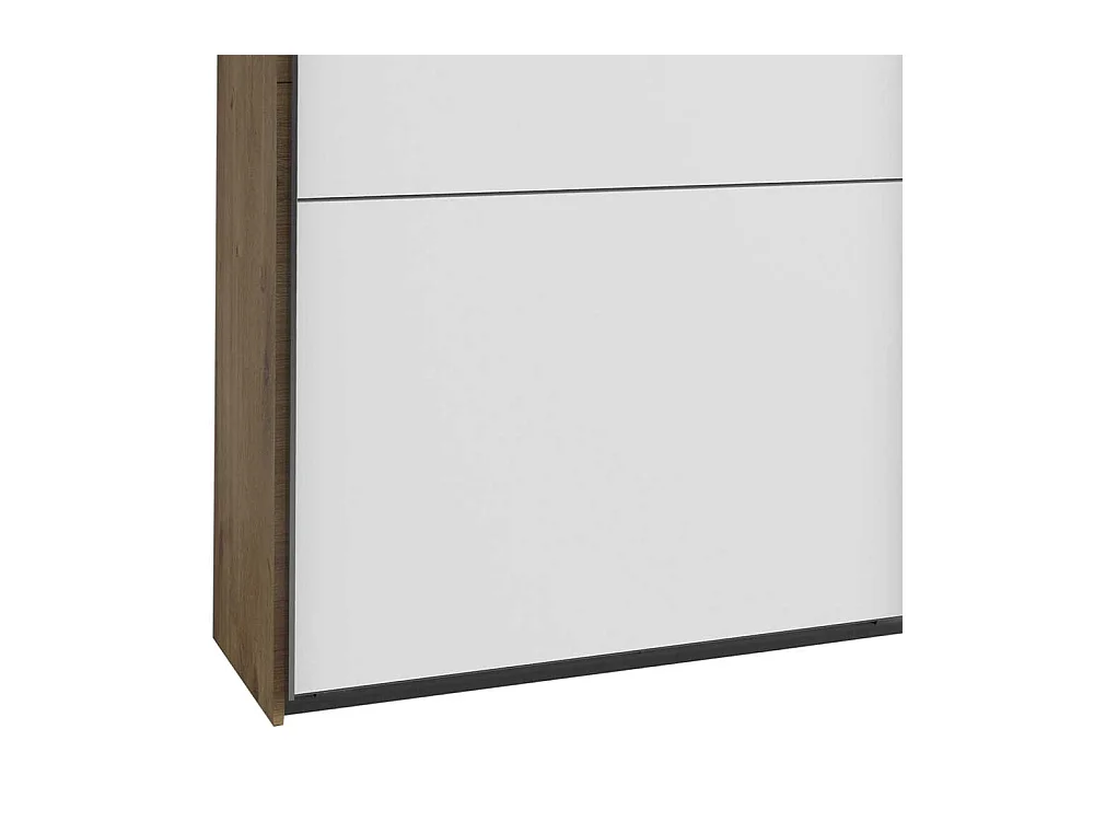 XL Kleiderschrank zweifarbig mit Spiegeltüren drei Schubladen