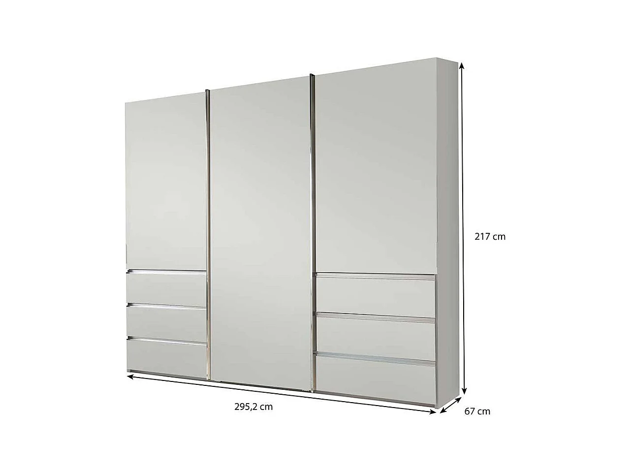 Schlafzimmerkleiderschrank mit sechs Schubladen Schwebetüren