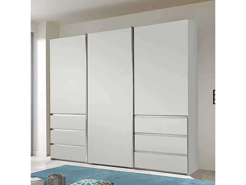 Schlafzimmerkleiderschrank mit sechs Schubladen Schwebetüren