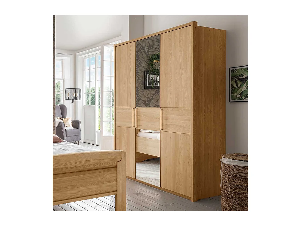 Drehtürschrank aus Eiche teilmassiv Spiegel