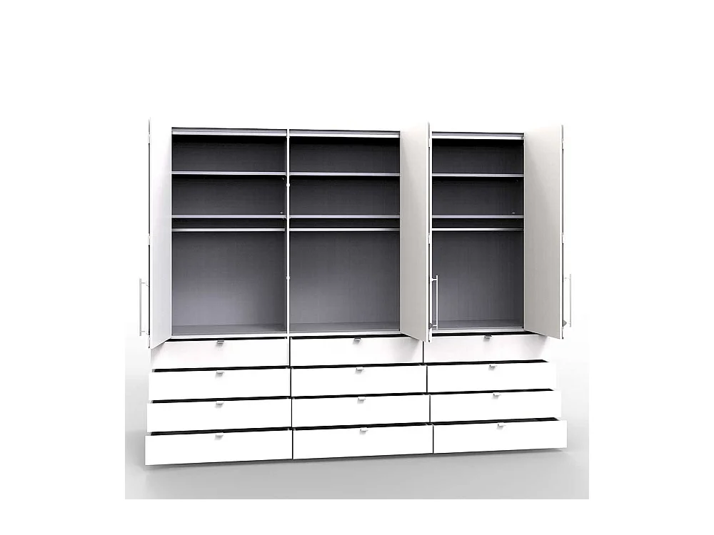 Gleittüren Kleiderschrank mit vielen Schubladen Eiche Sägerau