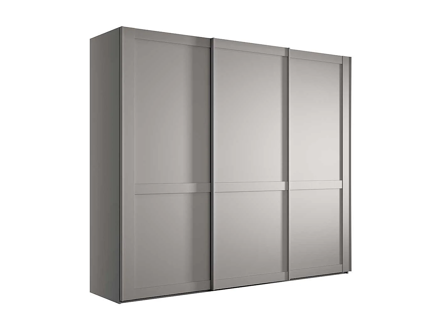 Kleiderschrank Schwebetüren hellgrau 217 cm hoch Made in Germany