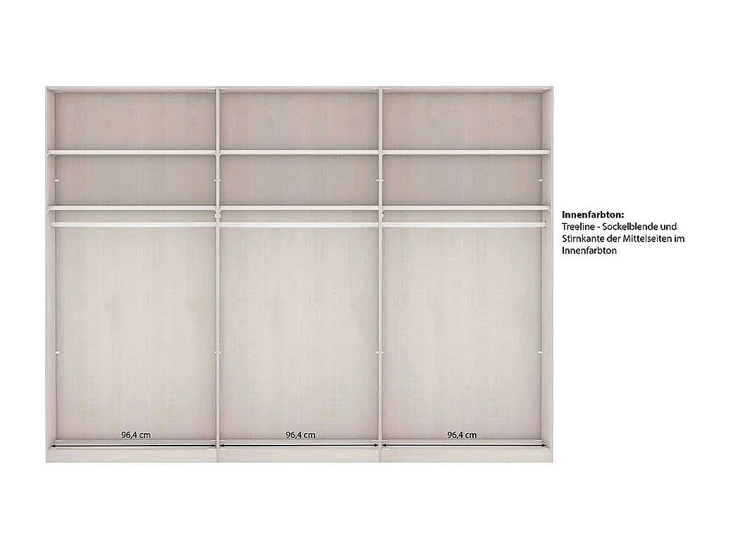 Kleiderschrank Schwebetüren hellgrau 217 cm hoch Made in Germany