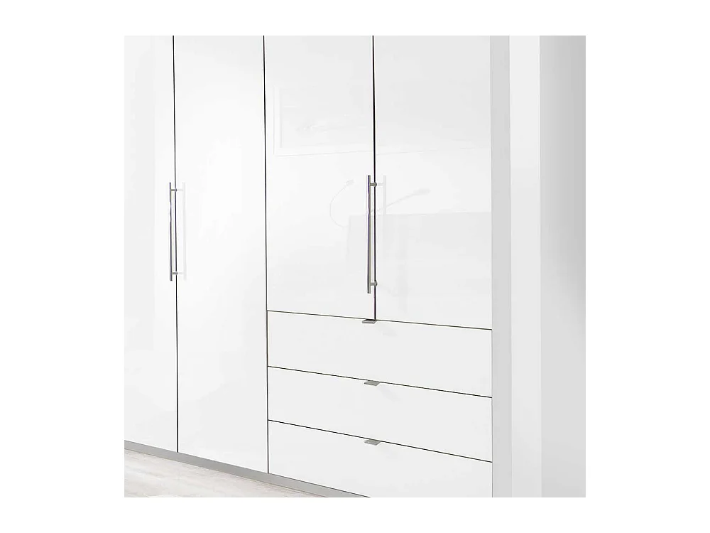 Design Kleiderschrank in Weiß LED Beleuchtung