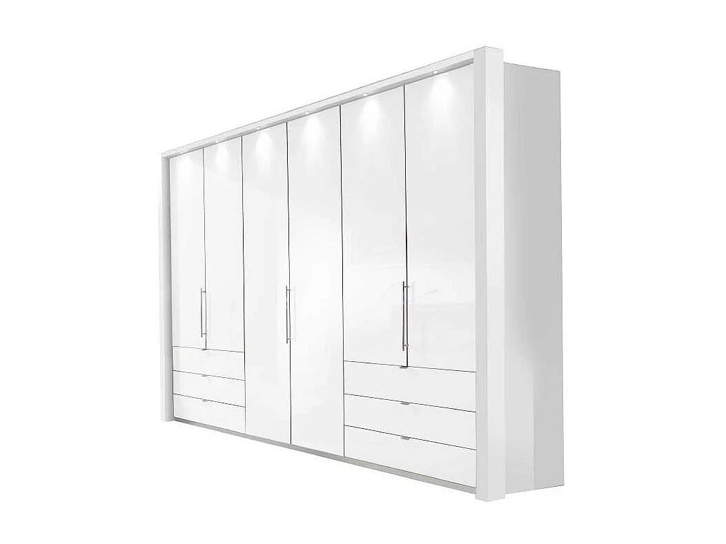 Design Kleiderschrank in Weiß LED Beleuchtung