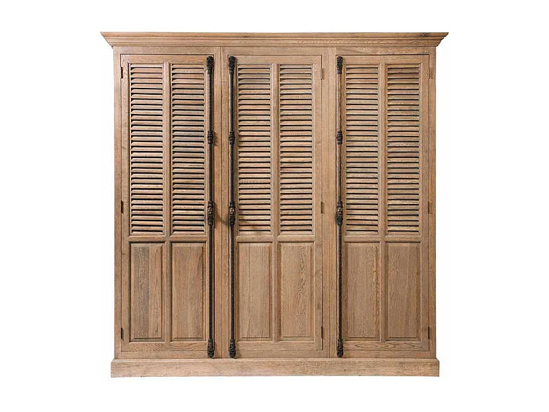 Kleiderschrank aus Eiche mit Antik Finish abschließbar