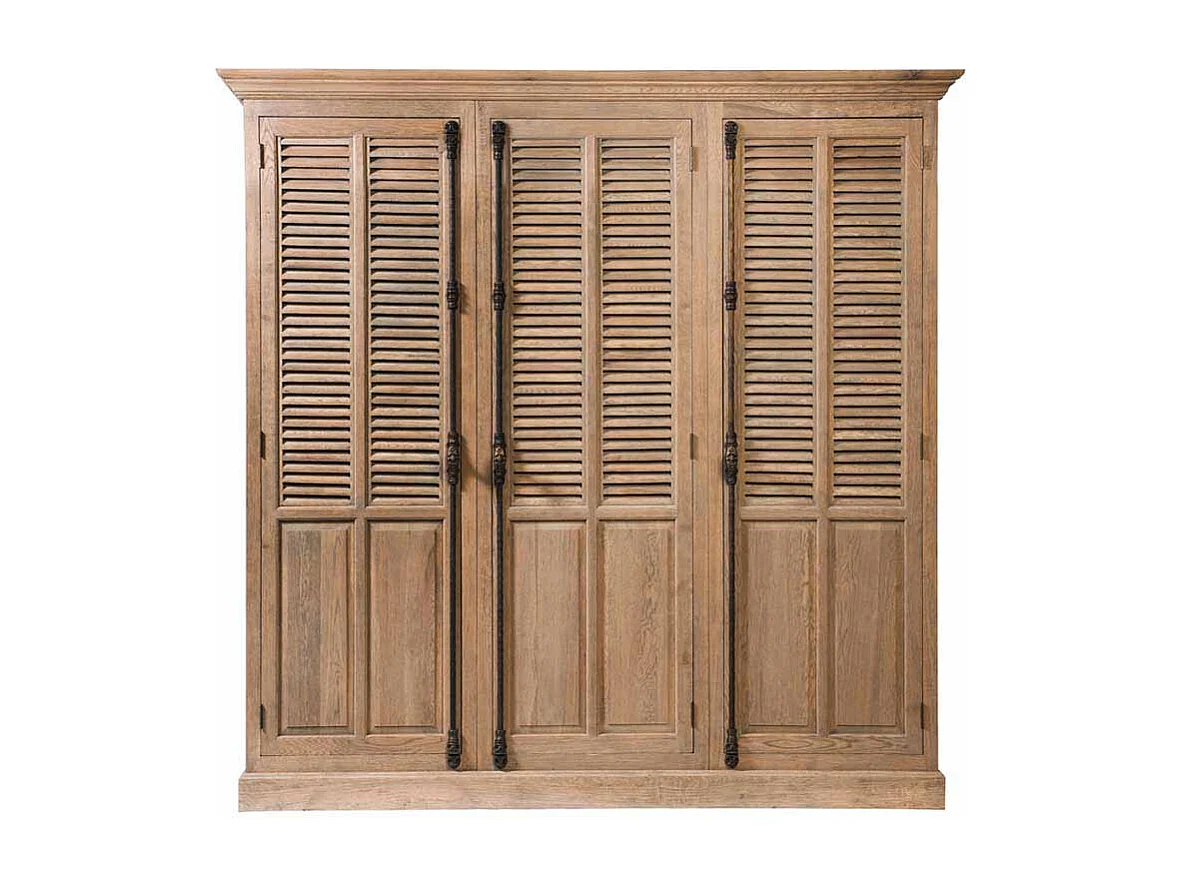 Kleiderschrank aus Eiche mit Antik Finish abschließbar