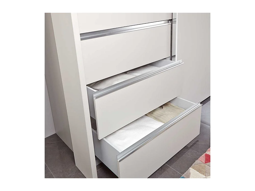 Schlafzimmerkleiderschrank mit sechs Schubladen Schwebetüren