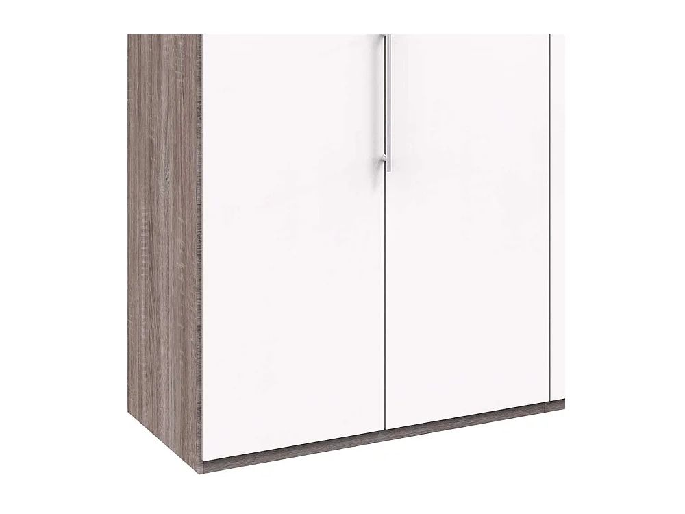 Panorama Kleiderschrank in Weiß Eiche Trüffelfarben