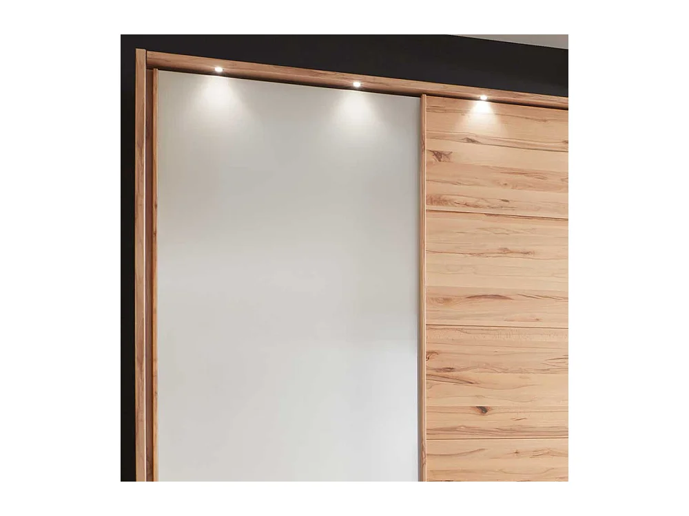 Schiebetüren Kleiderschrank in Beige Glas beschichtet Astkernbuche