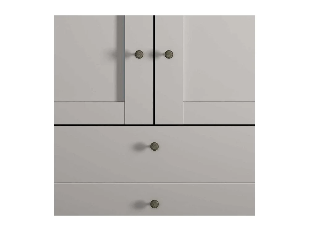 Kleiderschrank ohne Spiegel in Hellgrau Made in Germany