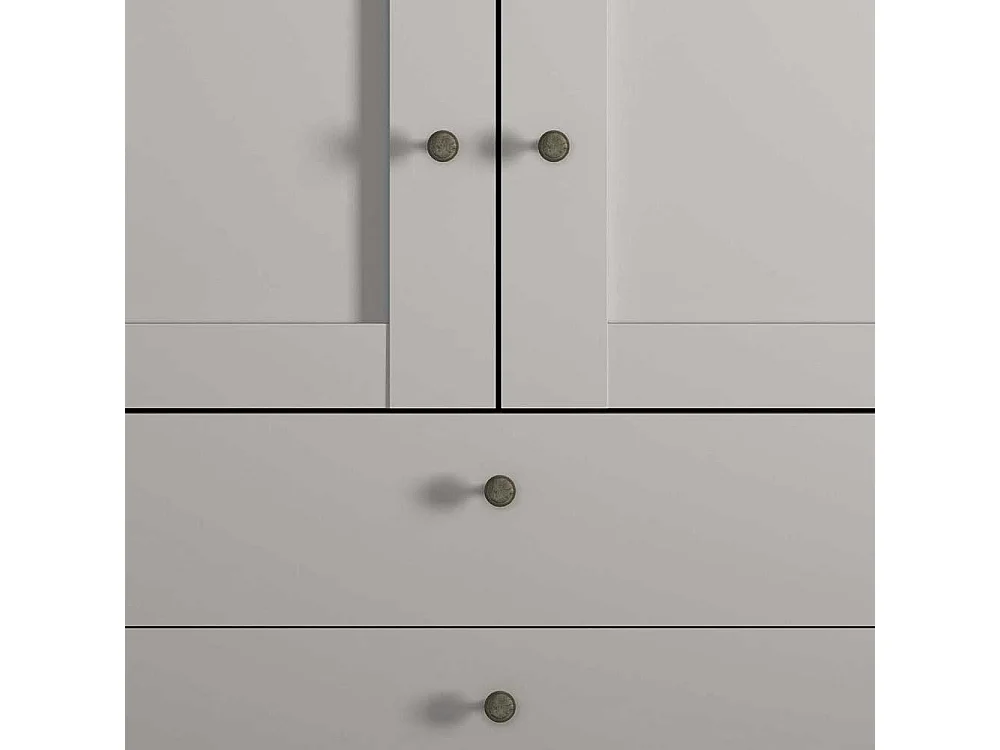 Kleiderschrank ohne Spiegel in Hellgrau Made in Germany