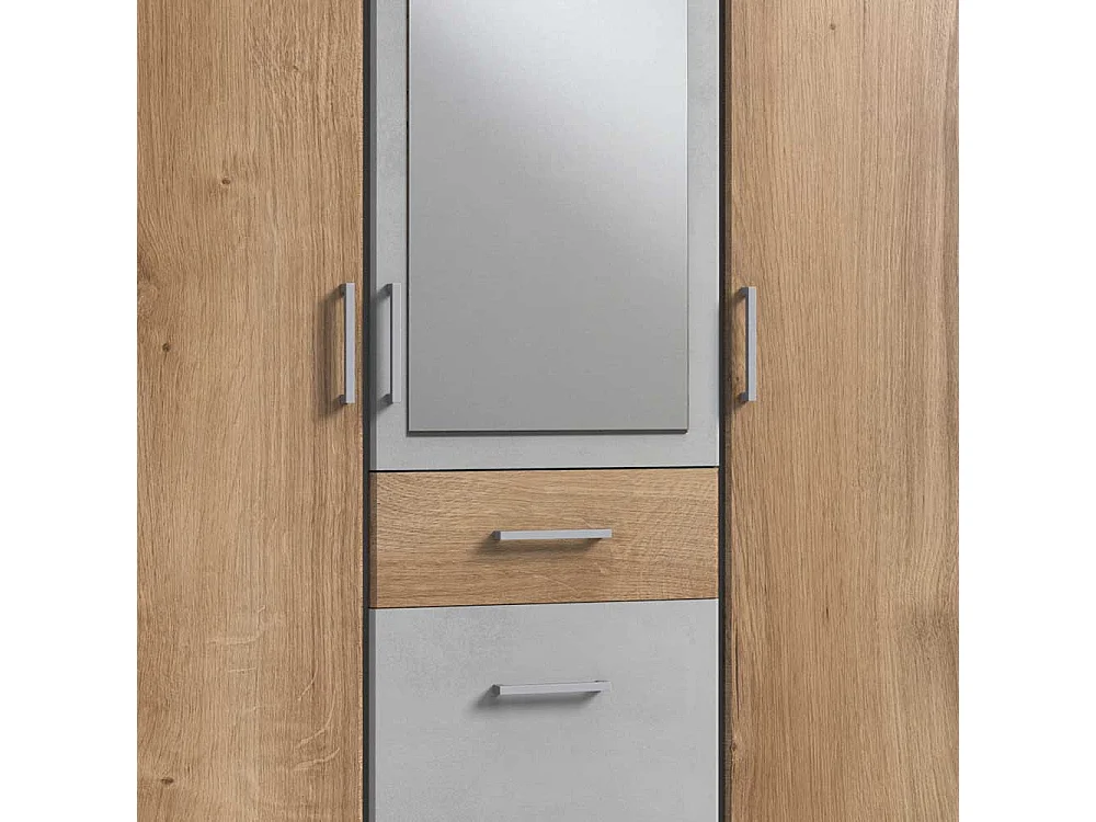 Kleiderschrank mit Spiegeltür und drei Schubladen Made in Germany