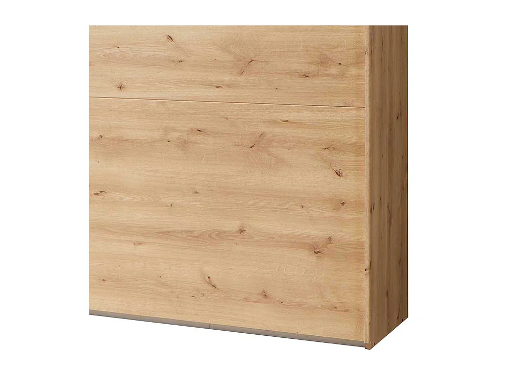 Kleiderschrank Schwebetüren in Eiche Bianco Spiegel