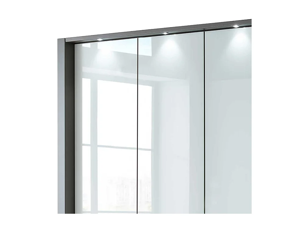 Falttüren Schlafzimmerschrank in Braun und Weiß sechs Schubladen