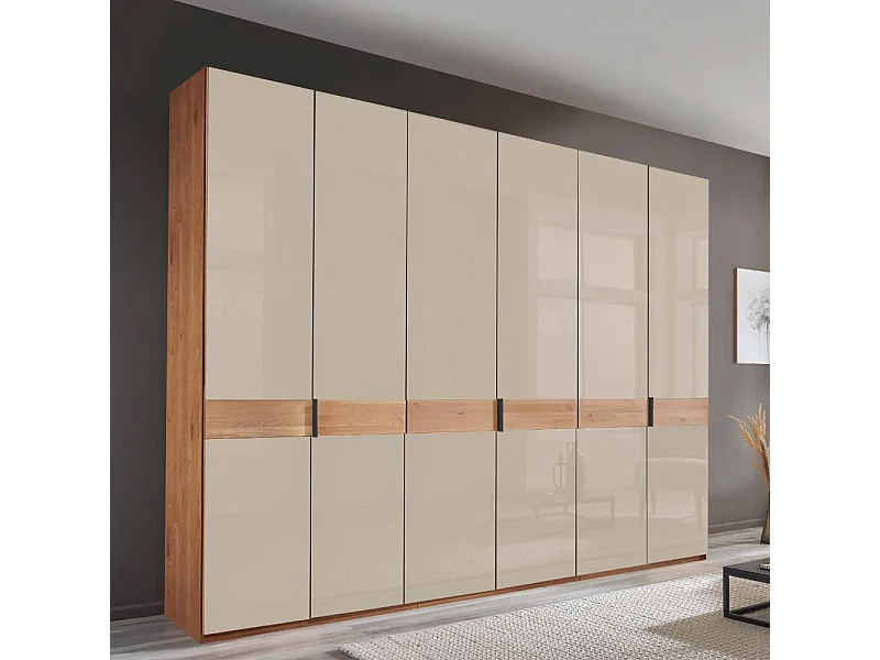 Drehtürenschrank Schlafzimmerschrank in modernem Design mit Metallgriffen