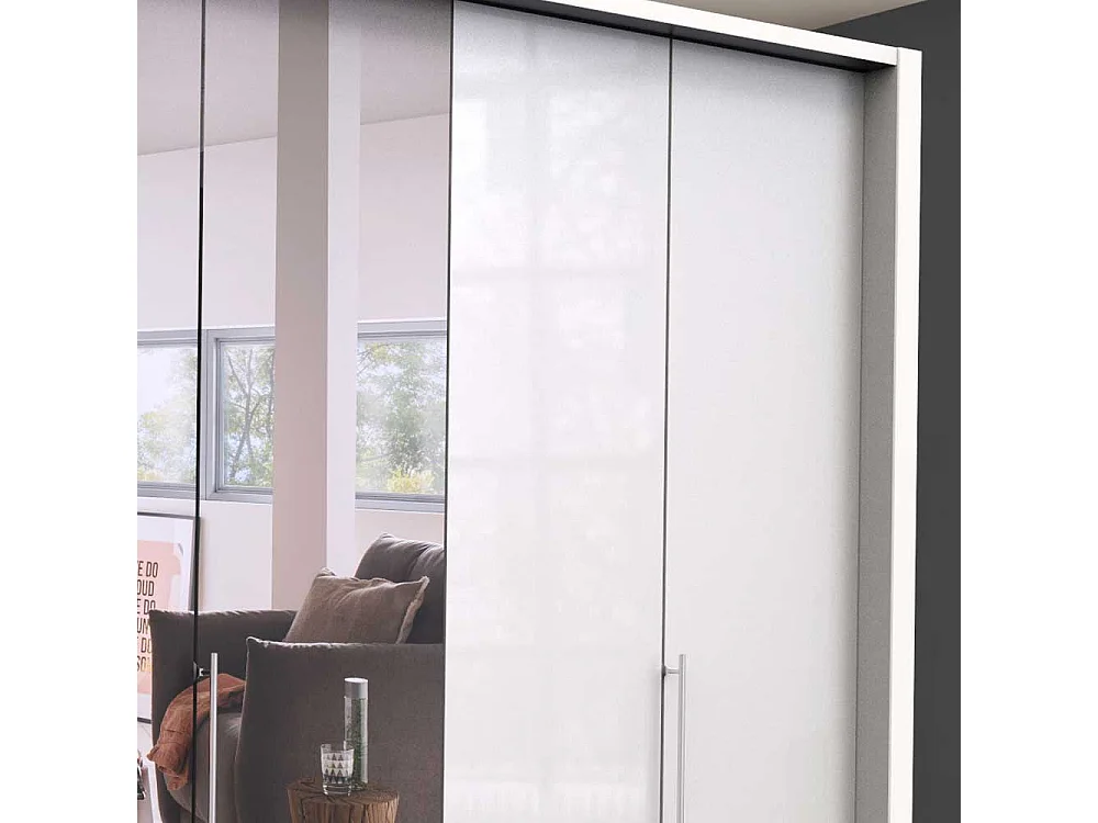 Schlafzimmerschrank in Weiß 3 türig mit Spiegel