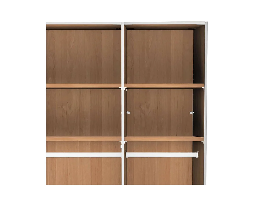 Kleiderschrank Schlafzimmerschrank teilmassiv in Erlefarben & Champagner