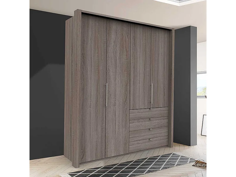 Kleiderschrank Jugendzimmer mit vier Schubladen 2 türig