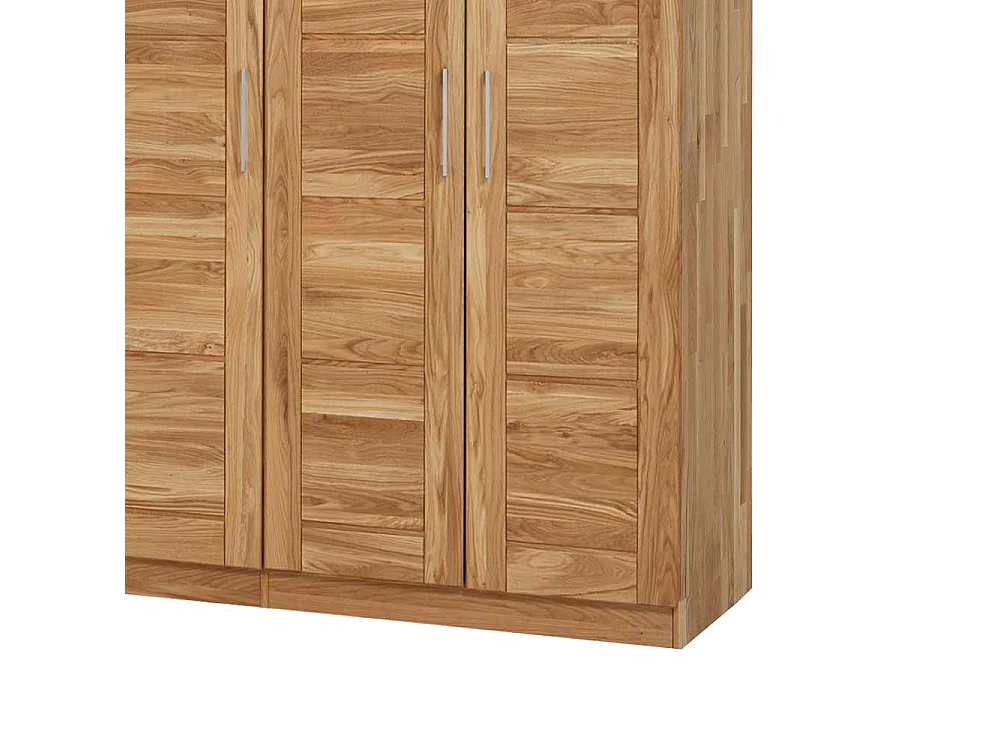 Kleiderschrank mit 3 Türen Wildeiche Massivholz