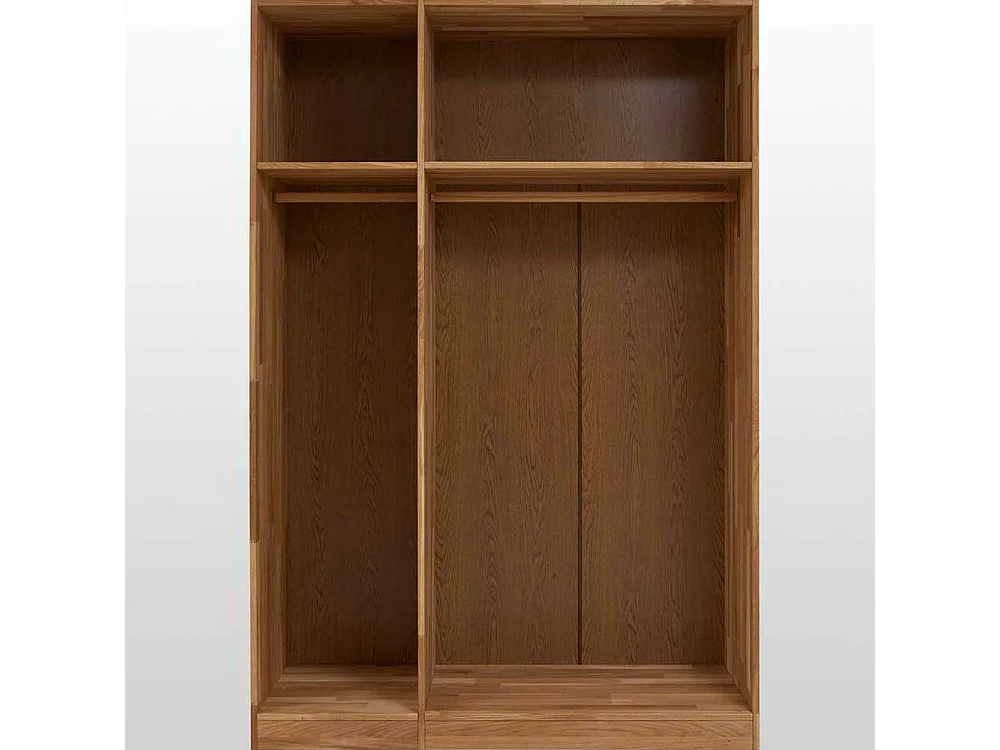 Kleiderschrank mit 3 Türen Wildeiche Massivholz