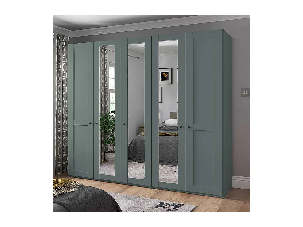 Kleiderschrank mit 5 Türen und Spiegeln modernen Landhausstil