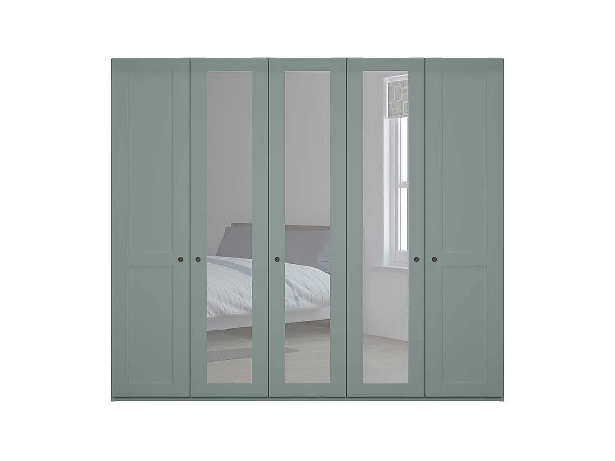 Kleiderschrank mit 5 Türen und Spiegeln modernen Landhausstil