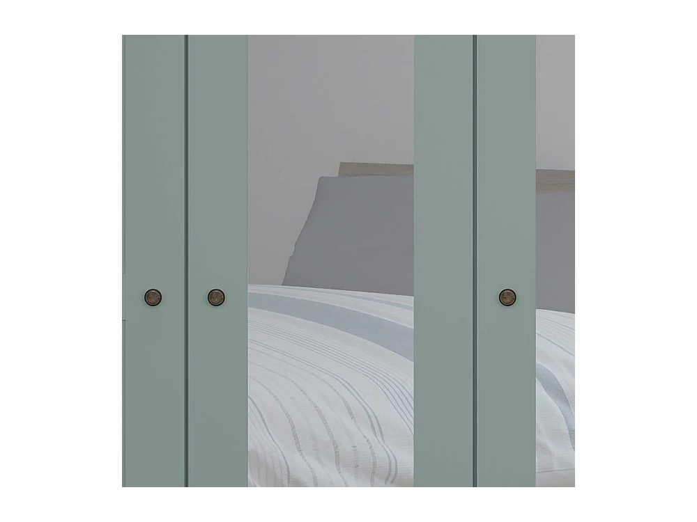 Kleiderschrank mit 5 Türen und Spiegeln modernen Landhausstil