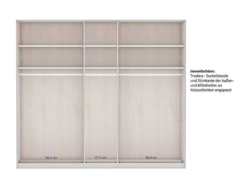 Kleiderschrank mit 5 Türen und Spiegeln modernen Landhausstil