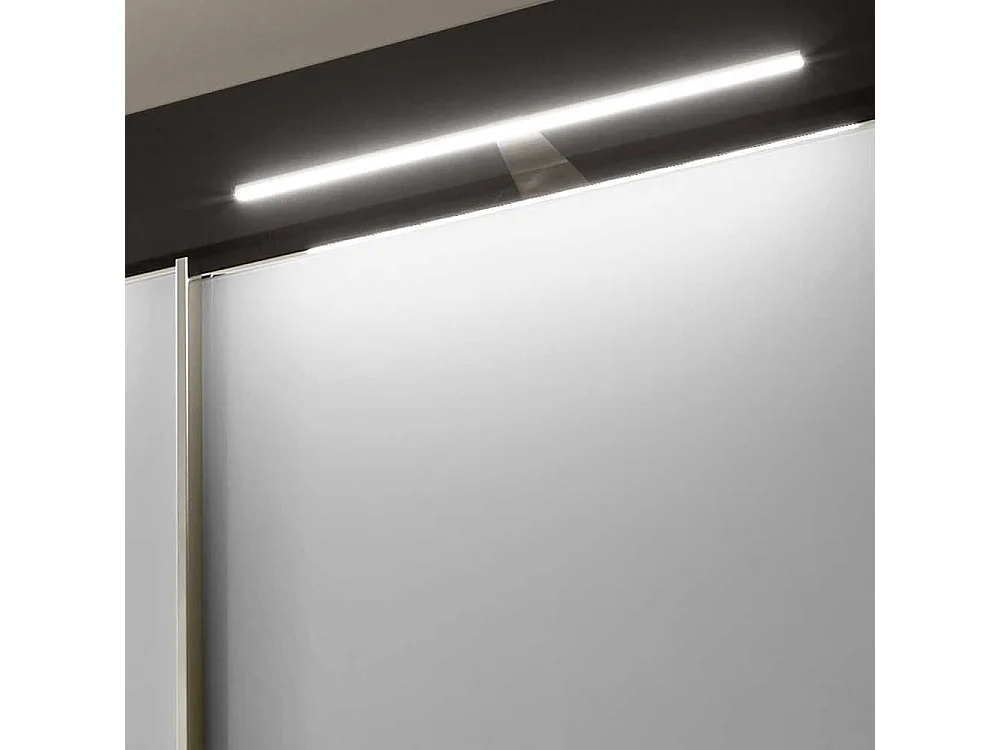 Kleiderschrank in Weiß und Braun 4 Schwebetüren