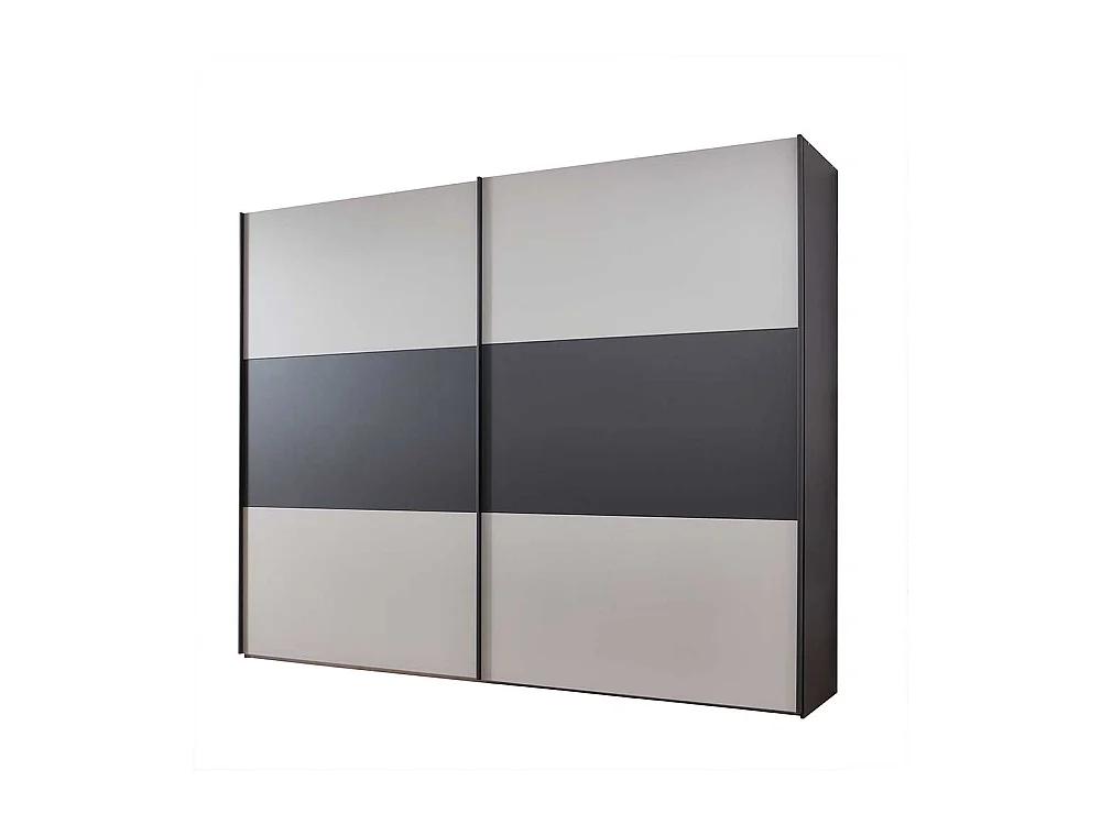 Schwebetürenkleiderschrank in Anthrazit und Hellgrau Made in Germany