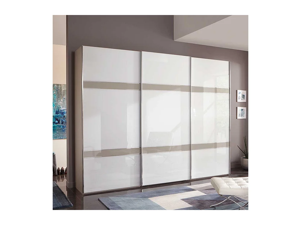 Kleiderschrank in Weiß und Hellgrau Made in Germany