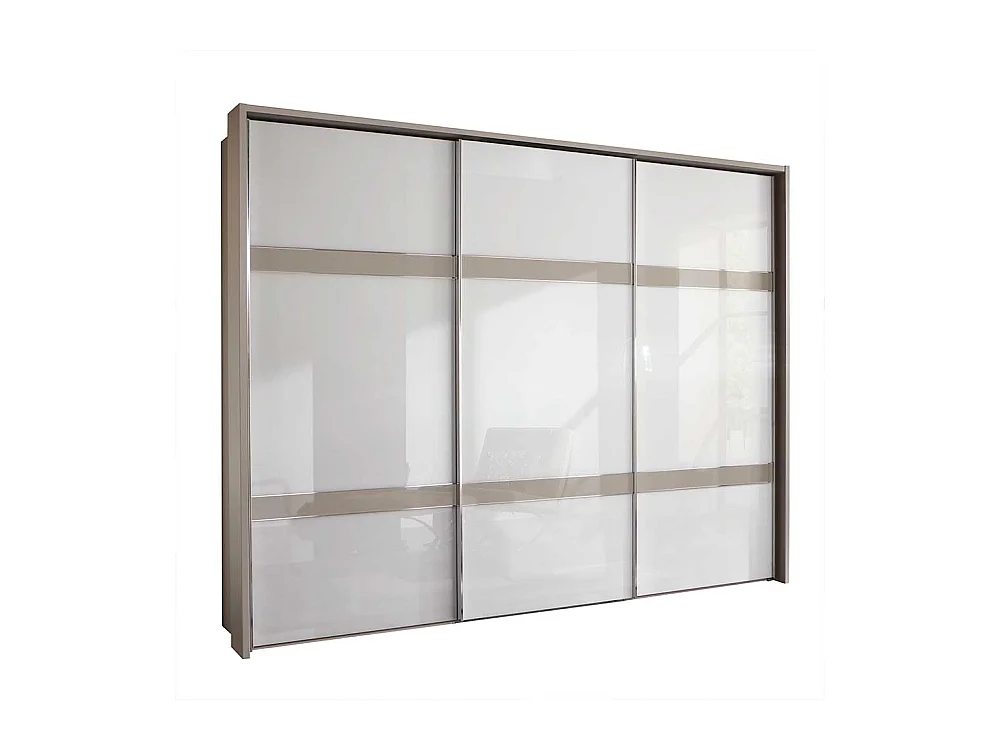 Kleiderschrank in Weiß und Hellgrau Made in Germany